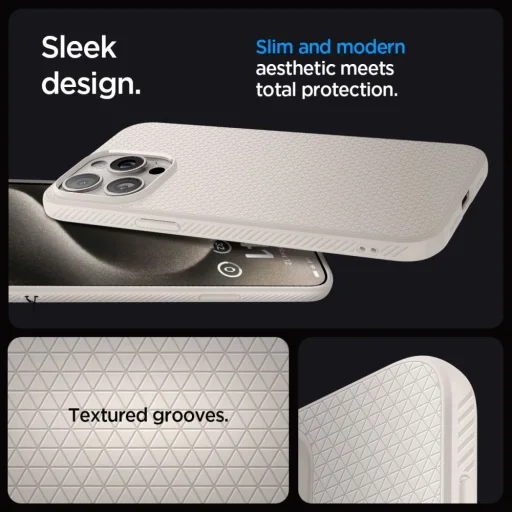 Spigen Liquid Air tok iPhone 15 Pro - natural titanium - 3