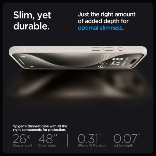 Spigen Liquid Air tok iPhone 15 Pro - natural titanium - 6