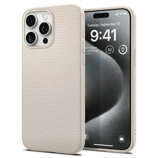 Spigen Liquid Air tok iPhone 15 Pro - natural titanium - 1
