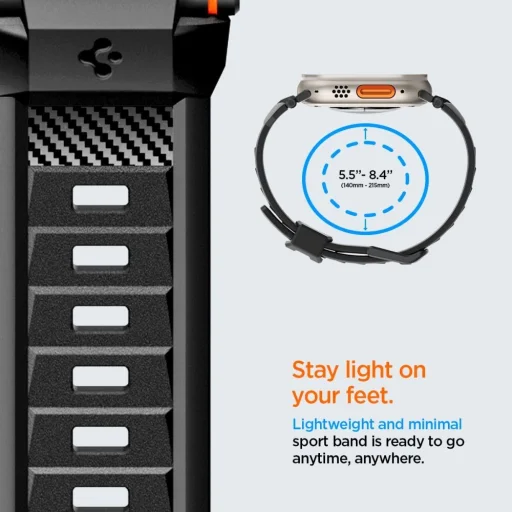 Spigen Rugged Band Apple Watch 4/5/6/7/8/9/SE/Ultra 1/2 (42/44/45/49mm) - matt fekete - 12