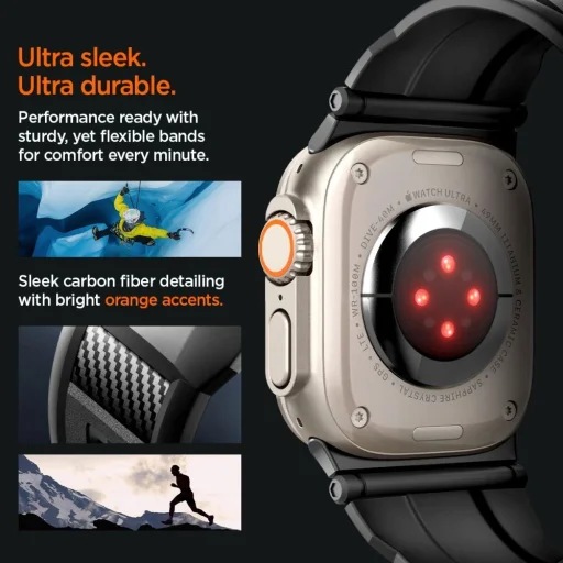 Spigen Rugged Band Apple Watch 4/5/6/7/8/9/SE/Ultra 1/2 (42/44/45/49mm) - matt fekete - 13