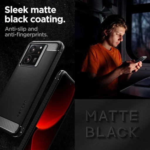 Spigen Rugged Armor tok Xiaomi 13T / 13T Pro - matt fekete - 5