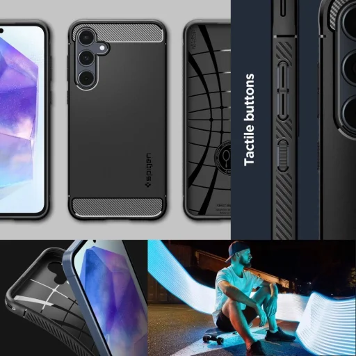 Spigen Rugged Armor tok Samsung Galaxy A55 5G - matt fekete - 17