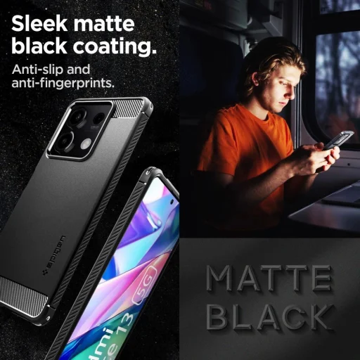 Spigen Rugged Armor tok Xiaomi Redmi Note 13 5G - matt fekete - 13