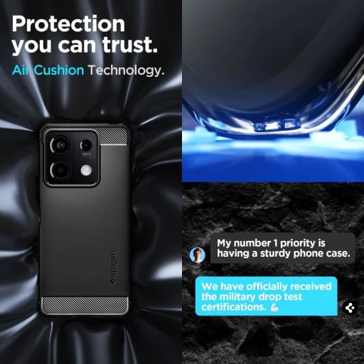 Spigen Rugged Armor tok Xiaomi Redmi Note 13 5G - matt fekete - 14