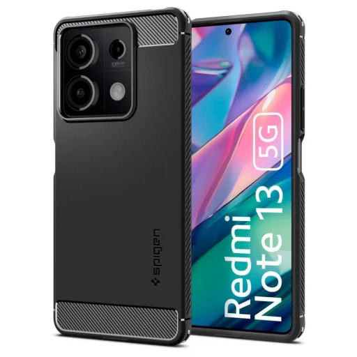 Spigen Rugged Armor tok Xiaomi Redmi Note 13 5G - matt fekete - 1
