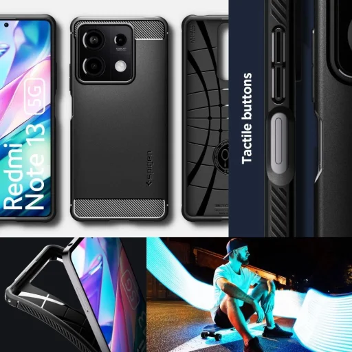 Spigen Rugged Armor tok Xiaomi Redmi Note 13 5G - matt fekete - 16