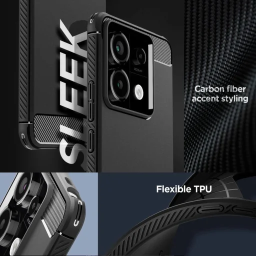 Spigen Rugged Armor tok Xiaomi Redmi Note 13 Pro 5G / POCO X6 5G - matt fekete - 12
