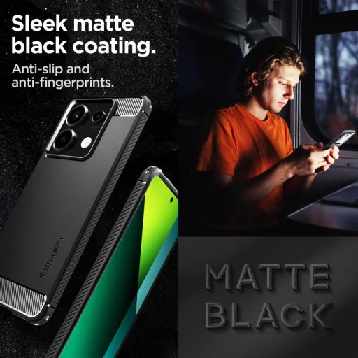 Spigen Rugged Armor tok Xiaomi Redmi Note 13 Pro 5G / POCO X6 5G - matt fekete - 13