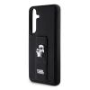 Karl Lagerfeld Saffiano Grip Stand Metal Logo tok Samsung Galaxy S24+ fekete thumbnail