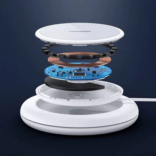 Ugreen CD245 40123 vezeték nélküli Qi / MagSafe töltő 15W USB-C kábellel - fehér - 2