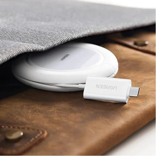 Ugreen CD245 40123 vezeték nélküli Qi / MagSafe töltő 15W USB-C kábellel - fehér - 6