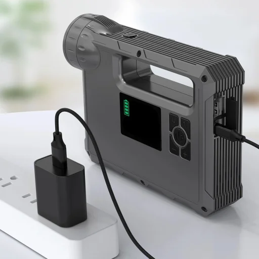 Choetech indító és kompresszor, powerbank 8000mAh, LED zseblámpa fekete (TC0017) - 12