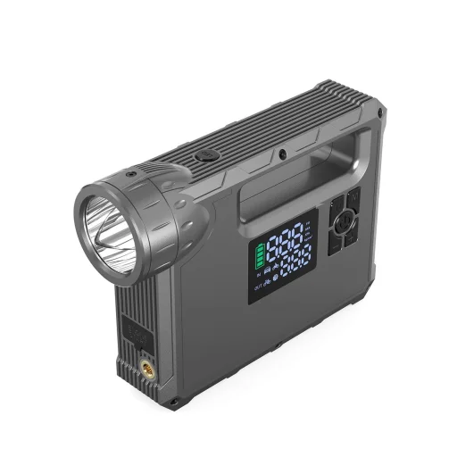 Choetech indító és kompresszor, powerbank 8000mAh, LED zseblámpa fekete (TC0017) - 8