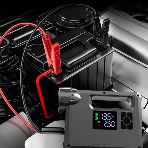 Choetech indító és kompresszor, powerbank 8000mAh, LED zseblámpa fekete (TC0017) - 10