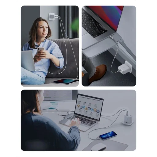 Gyors tölő GaN 3xUSB C / USB 100W PPS Ugreen CD226 - fehér - 9