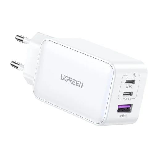 Ugreen CD244 65W USB-A / 2x USB-C GaN gyorstöltő - fehér - 1