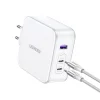 Ugreen Nexode CD289 GaN hálózati töltő USB-A/2xUSB-C 140W + USB-C - USB-C kábel 1,5m - fehér thumbnail