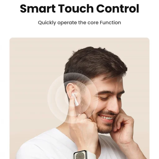 Ugreen HiTune T6 vezetéknélküli fülhallgató ANC funkcióval + USB-A - USB-C kábel - fehér - 7