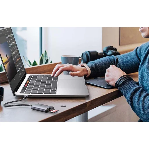 Ugreen CM401 USB C 5Gb/s SD/TF kártyaolvasó - szürke - 6