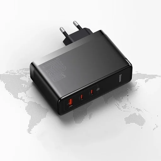 Baseus GaN5 Pro gyors töltő 2xUSB-C + USB 140W EU fekete (CCGP100201) - 18