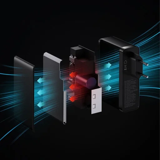 Baseus GaN5 Pro gyors töltő 2xUSB-C + USB 140W EU fekete (CCGP100201) - 20