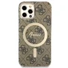 Guess GUBPP12MH4EACSW tok+ töltő iPhone 12/12 Pro barna/barna kemény tok 4G Print MagSafe - 3