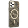 Guess GUBPP12MH4EACSW tok+ töltő iPhone 12/12 Pro barna/barna kemény tok 4G Print MagSafe - 4
