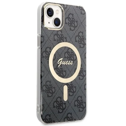 Set Guess GUBPP14SH4EACSK tok és töltő iPhone 14 6.1" fekete/fekete kemény tok 4G Print MagSafe - 4