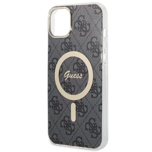 Set Guess GUBPP14SH4EACSK tok és töltő iPhone 14 6.1" fekete/fekete kemény tok 4G Print MagSafe - 6