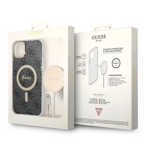 Set Guess GUBPP14SH4EACSK tok és töltő iPhone 14 6.1" fekete/fekete kemény tok 4G Print MagSafe - 10