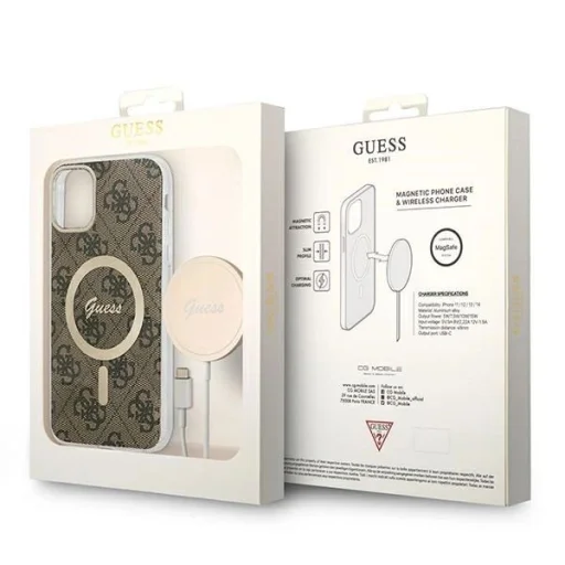 Set Guess GUBPN61H4EACSW tok + töltő iPhone 11 6.1" barna/barna kemény tok 4G Print MagSafe - 10