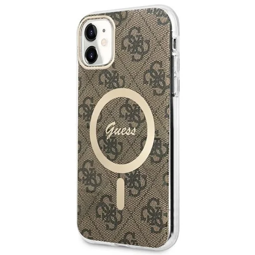 Set Guess GUBPN61H4EACSW tok + töltő iPhone 11 6.1" barna/barna kemény tok 4G Print MagSafe - 2