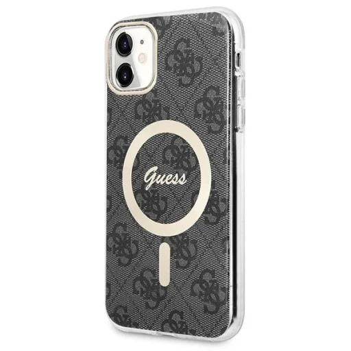 Set Guess GUBPN61H4EACSK tok+Töltő iPhone 11 6.1" fekete/fekete kemény tok 4G Mintás MagSafe - 2