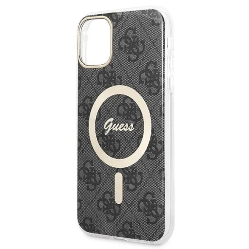 Set Guess GUBPN61H4EACSK tok+Töltő iPhone 11 6.1" fekete/fekete kemény tok 4G Mintás MagSafe - 6