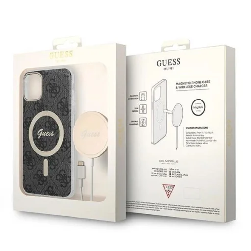 Set Guess GUBPN61H4EACSK tok+Töltő iPhone 11 6.1" fekete/fekete kemény tok 4G Mintás MagSafe - 10