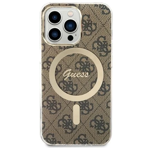 Guess GUBPP13LH4EACSW tok és töltő iPhone 13 Pro barna/barna keménytok 4G Print MagSafe - 3