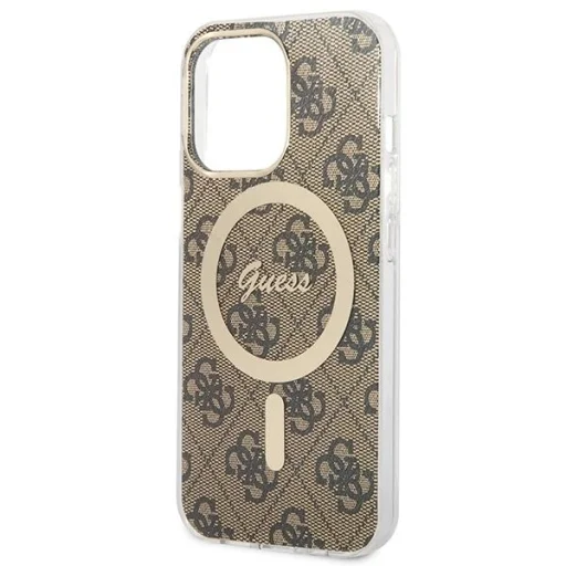 Guess GUBPP13LH4EACSW tok és töltő iPhone 13 Pro barna/barna keménytok 4G Print MagSafe - 6
