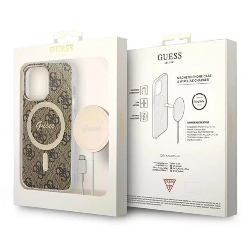 Guess GUBPP13LH4EACSW tok és töltő iPhone 13 Pro barna/barna keménytok 4G Print MagSafe - 10