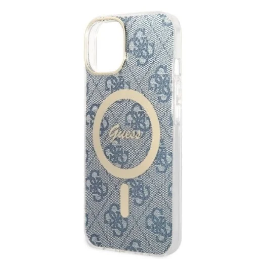 Guess GUBPP14MH4EACSB tok+ töltő iPhone 14 Plus 6.7" kék/kék kemény tok 4G Print MagSafe - 6