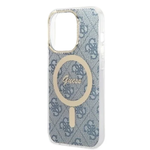 Guess GUBPP14XH4EACSB tok + töltő iPhone 14 Pro Max 6.7" kék/kék kemény tok 4G Print MagSafe - 5