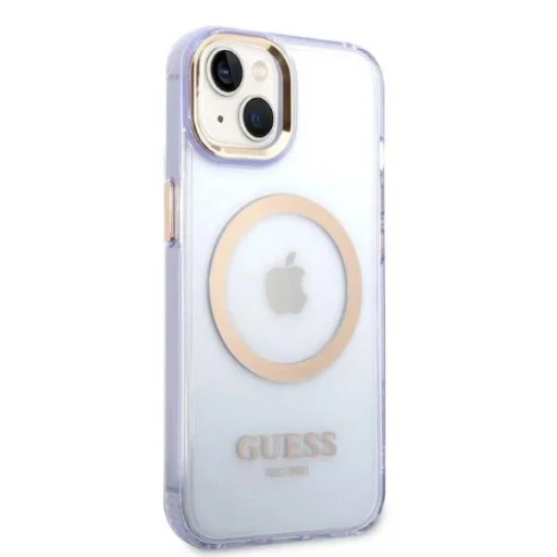 Guess GUHMP14SHTCMU iPhone 14 6.1" lila/kemény tok arany kerettel és áttetsző MagSafe - 4