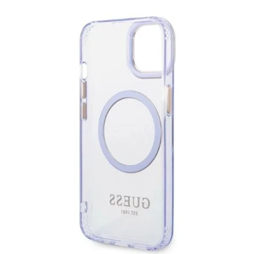 Guess GUHMP14SHTCMU iPhone 14 6.1" lila/kemény tok arany kerettel és áttetsző MagSafe - 7