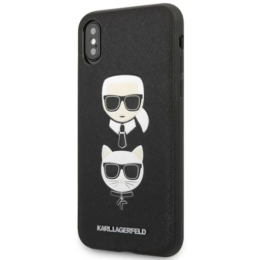 Karl Lagerfeld Saffiano Karl&Choupette Head tok iPhone XS Max - fekete - 2