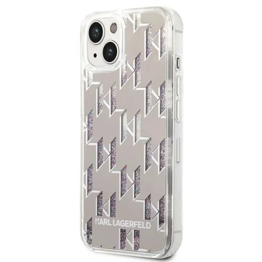 Karl Lagerfeld KLHCP14MLMNMS iPhone 14 Plus 6.7" keménytok ezüst / ezüst Liquid Glitter Monogram tok - 2