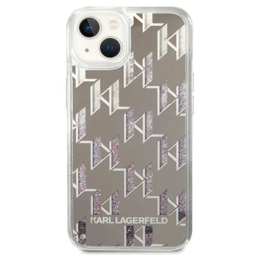 Karl Lagerfeld KLHCP14MLMNMS iPhone 14 Plus 6.7" keménytok ezüst / ezüst Liquid Glitter Monogram tok - 3