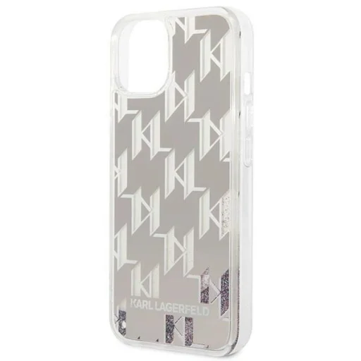 Karl Lagerfeld KLHCP14MLMNMS iPhone 14 Plus 6.7" keménytok ezüst / ezüst Liquid Glitter Monogram tok - 6