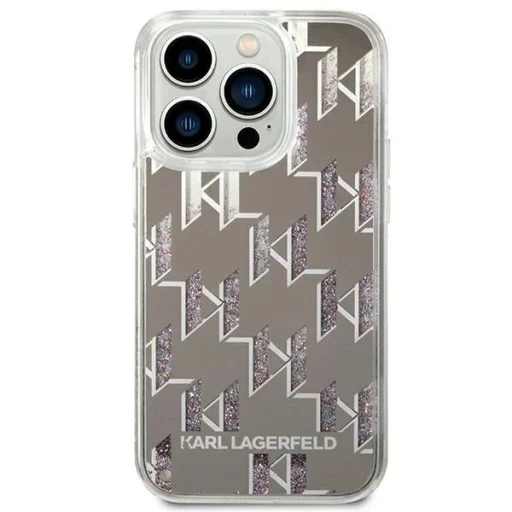 Karl Lagerfeld KLHCP14LLMNMS iPhone 14 Pro 6.1" tok ezüst / ezüst Liquid Glitter Monogram - 3