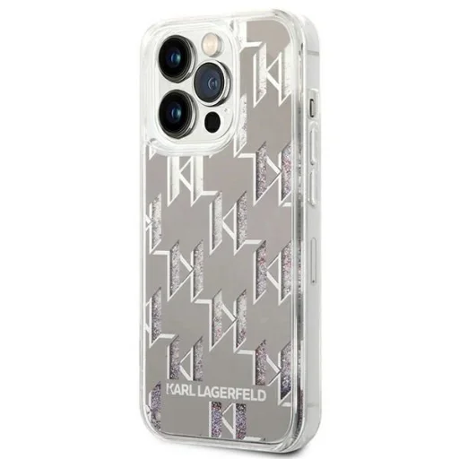 Karl Lagerfeld KLHCP14LLMNMS iPhone 14 Pro 6.1" tok ezüst / ezüst Liquid Glitter Monogram - 2