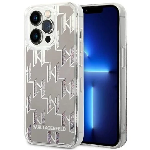 Karl Lagerfeld KLHCP14LLMNMS iPhone 14 Pro 6.1" tok ezüst / ezüst Liquid Glitter Monogram - 1